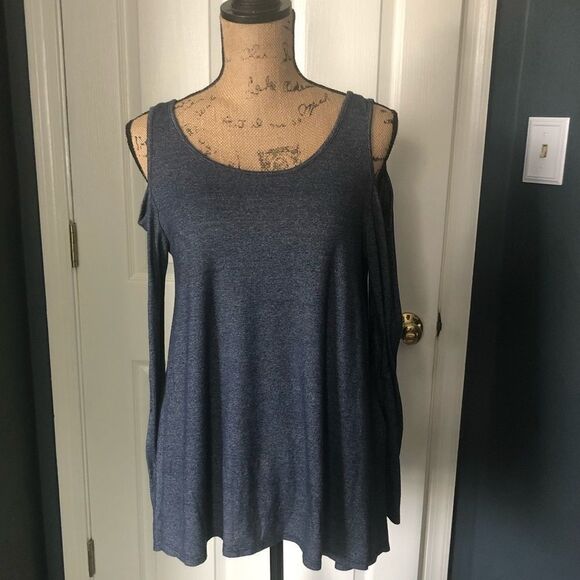 Blue Acemi long sleeve Cold shoulder Tee - Picture 1 of 6